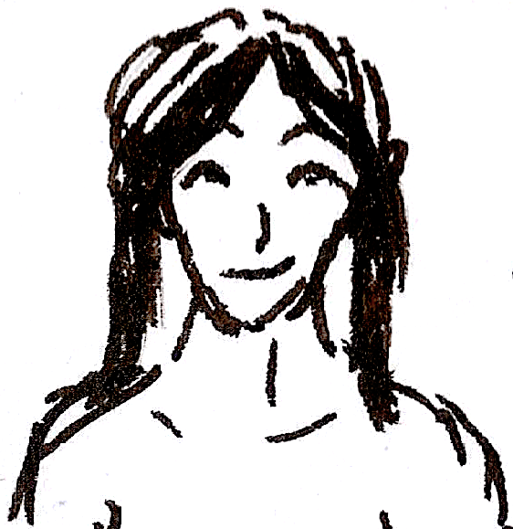 Kopf und Schultern eines langhaarigen jungen Mannes.